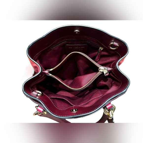 Coach Leather & Suede Minetta 2-Way Satchel - Picture 13 of 16